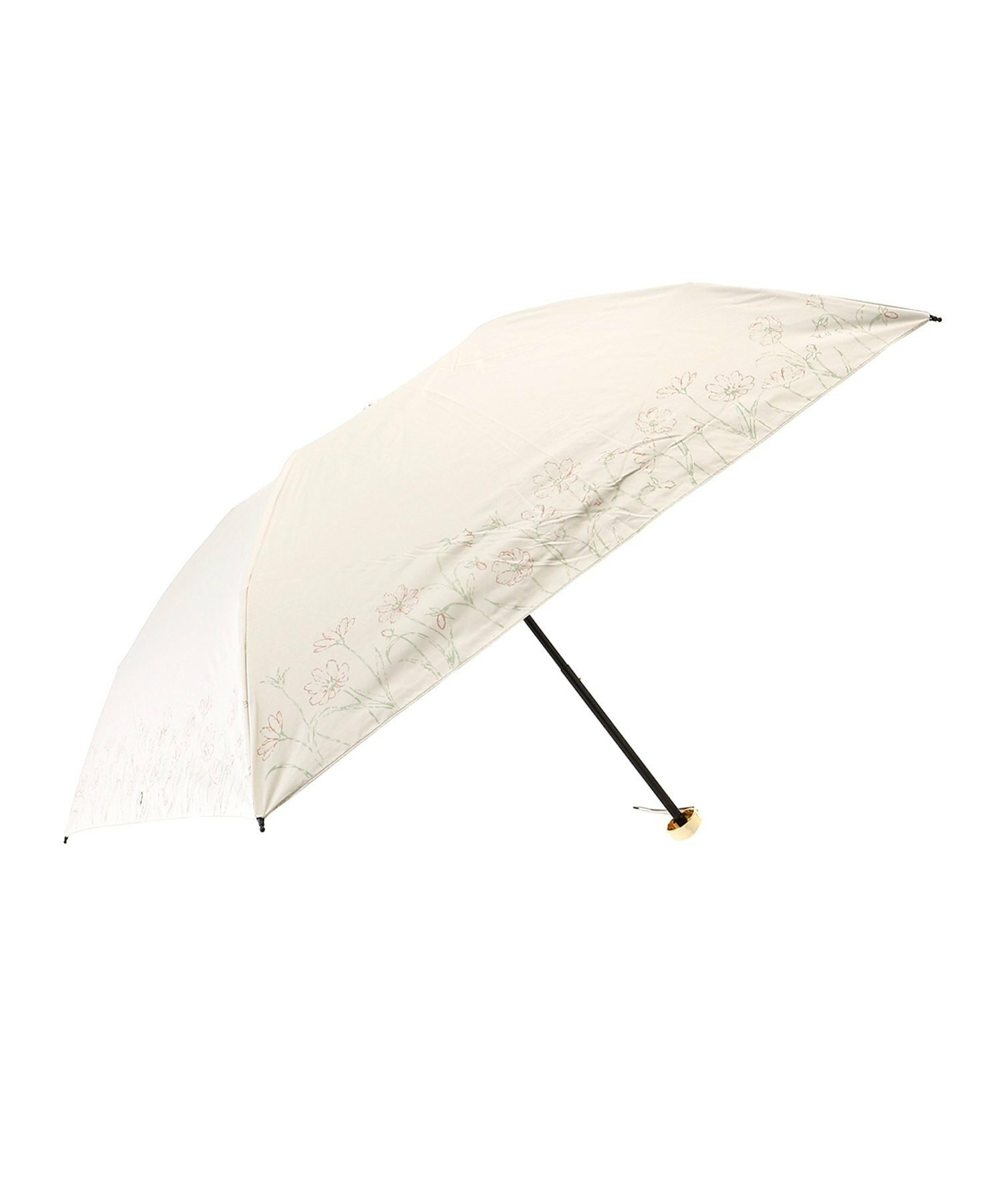 (L)カシュネ cache nez / 軽量スライヴフラワープリントカーボン折りたたみ日傘 晴雨兼用 折りたたみ傘  レイン